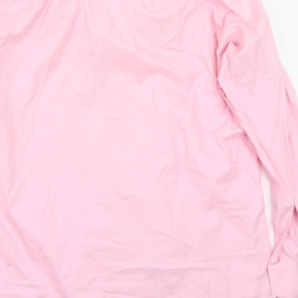 TM Lewin Mens Pink    Button-Up Size 17
