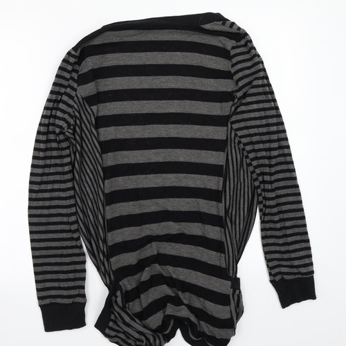 Newlook Womens Grey Striped  Cardigan Jumper Size 16