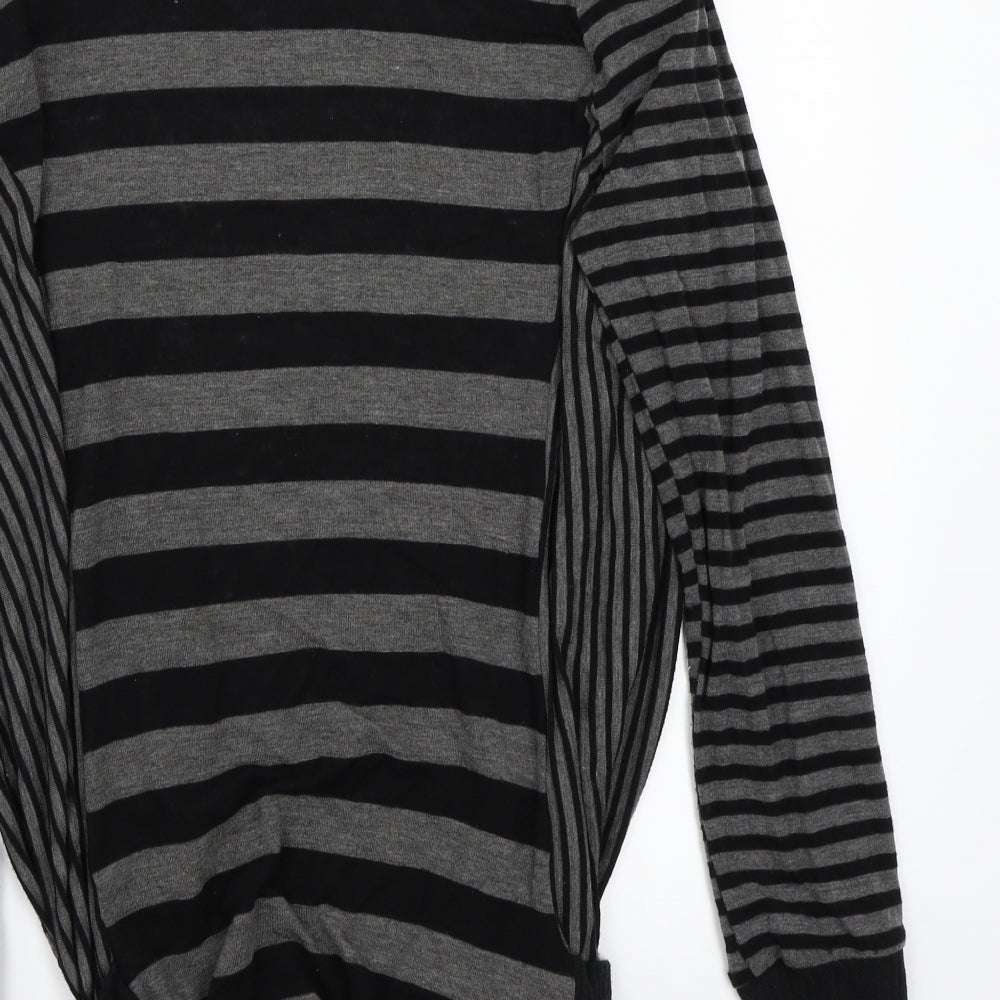 Newlook Womens Grey Striped  Cardigan Jumper Size 16