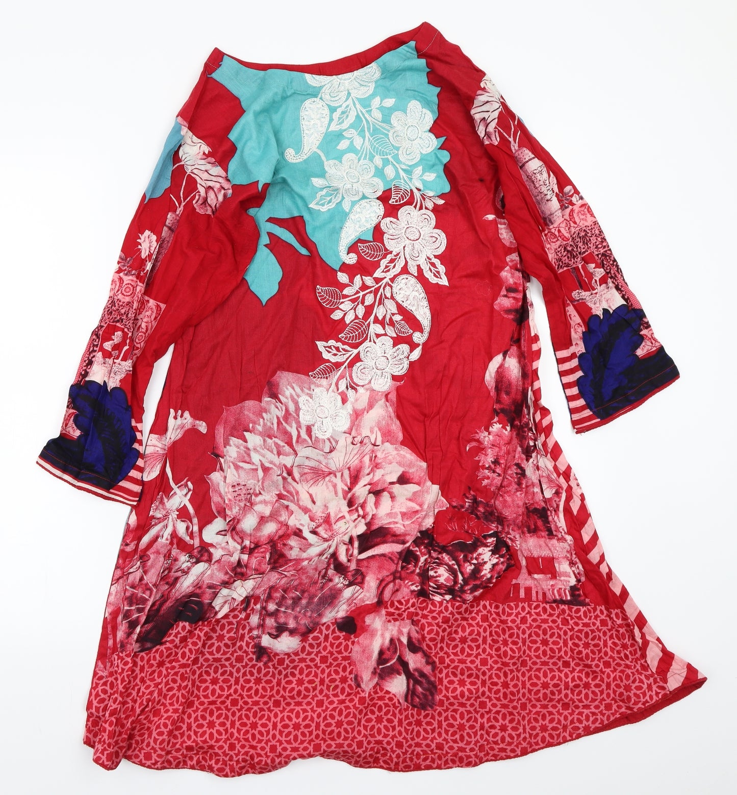 IMAN Womens Pink Floral Rayon A-Line  Size L