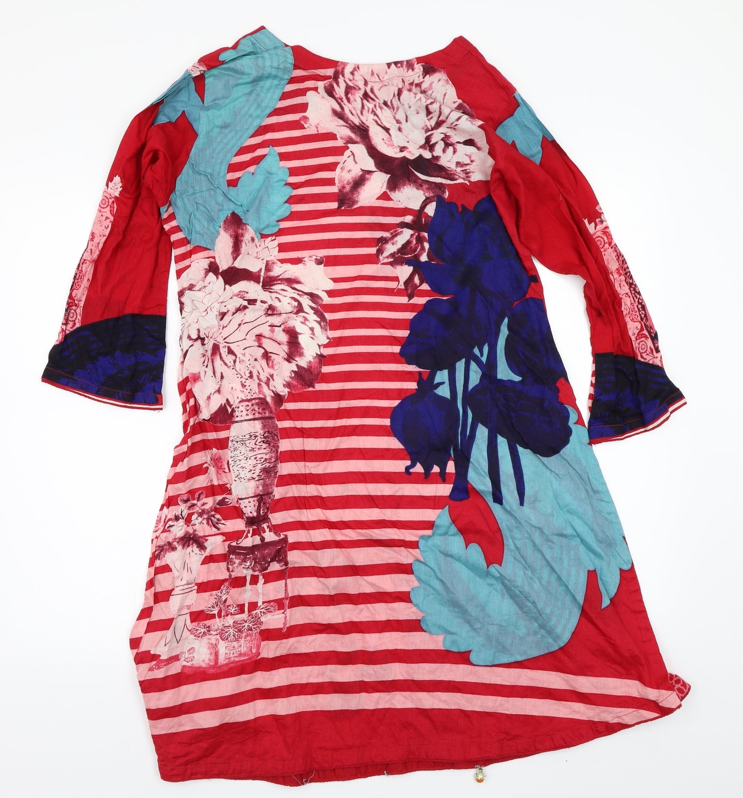 IMAN Womens Pink Floral Rayon A-Line  Size L