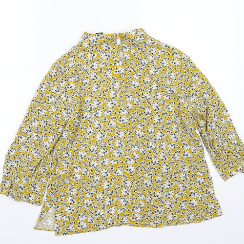Primark Womens Yellow Floral  Basic Blouse Size 12