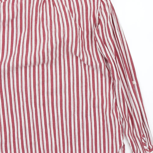NEXT Womens Red Striped  Basic Button-Up Size 10