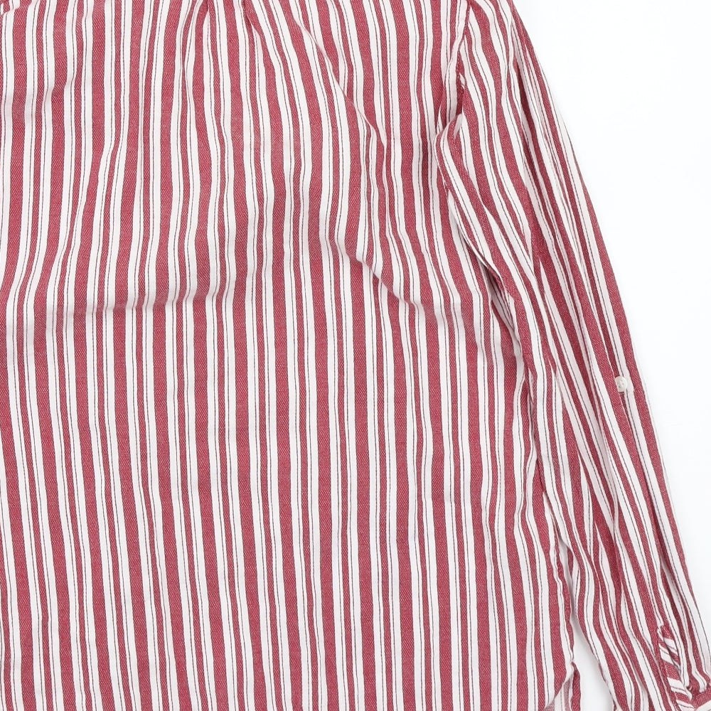 NEXT Womens Red Striped  Basic Button-Up Size 10