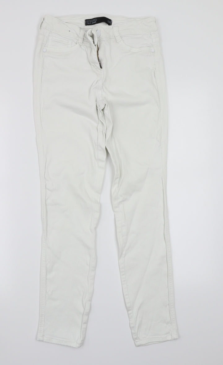 NEXT Womens White Straight Jeans Size 10 L27 in