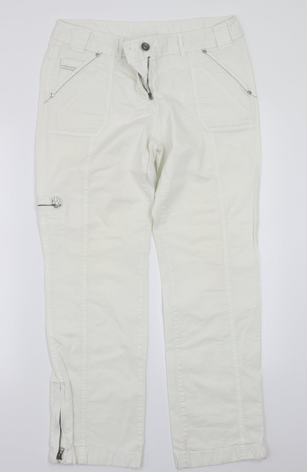 NEXT Womens White   Trousers  Size 14 L28 in