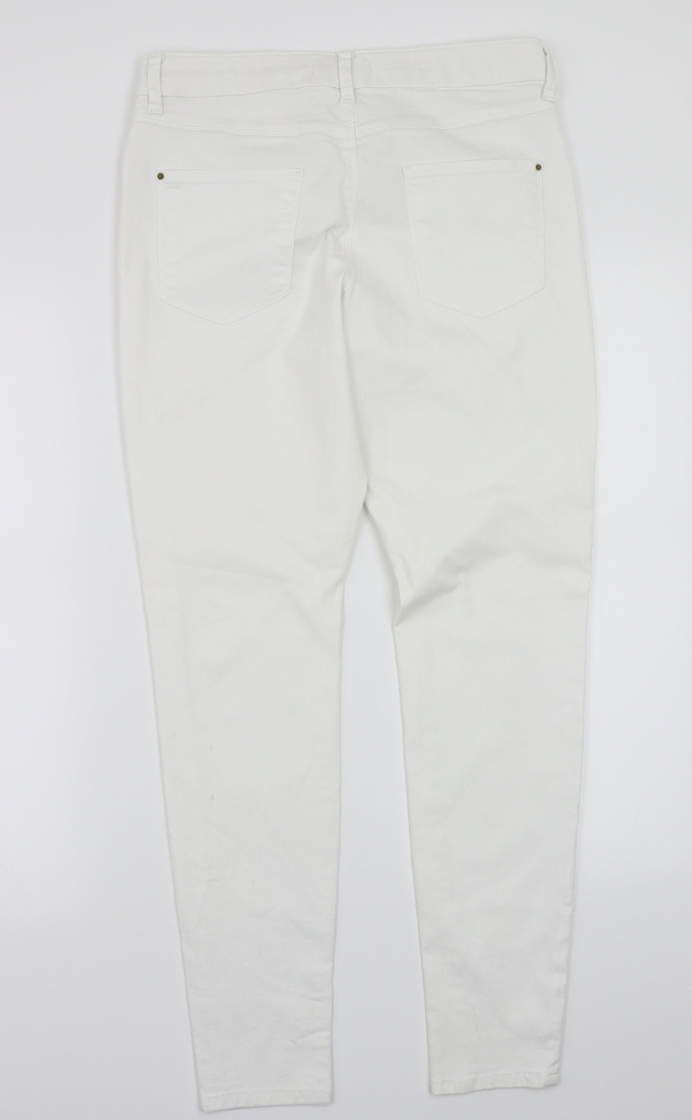 Marks and Spencer Womens White   Straight Jeans Size 12 L28 in