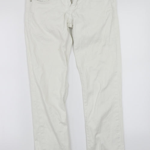 Preworn Womens White   Straight Jeans Size 36 L27 in