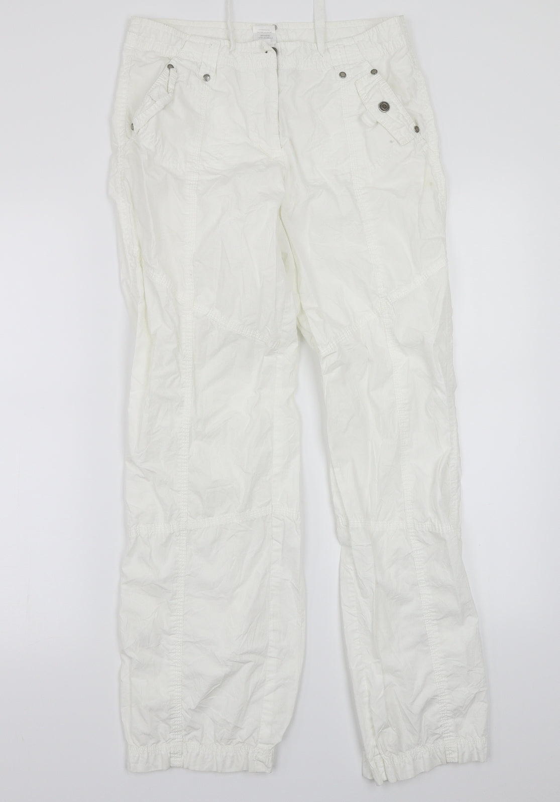 NEXT Womens White   Cargo Trousers Size 10