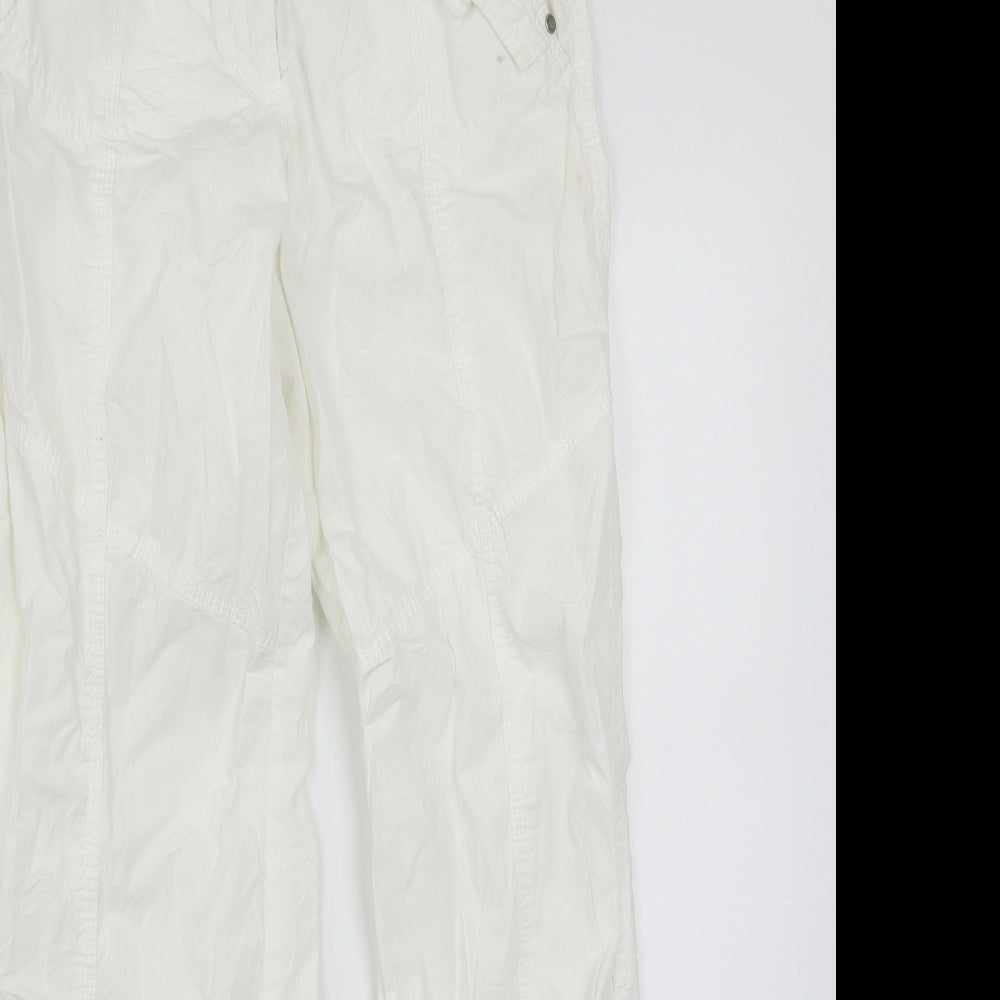 NEXT Womens White   Cargo Trousers Size 10