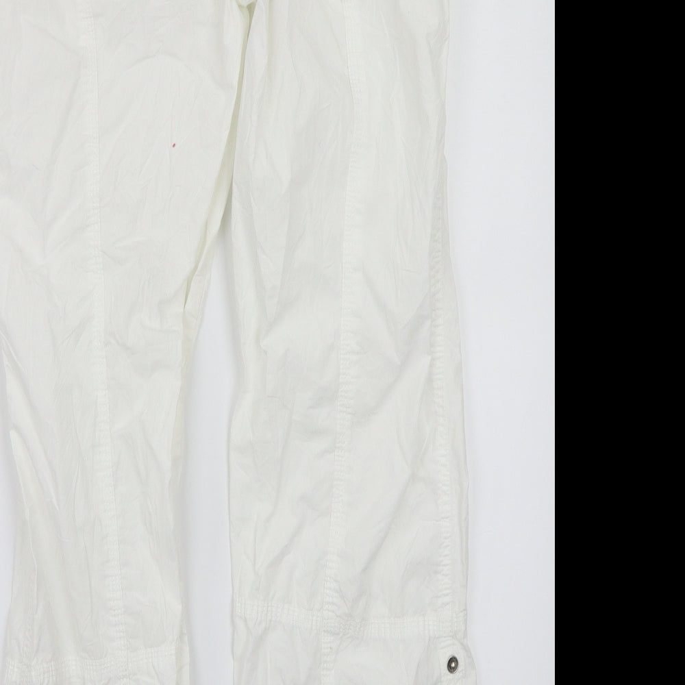 NEXT Womens White   Cargo Trousers Size 10