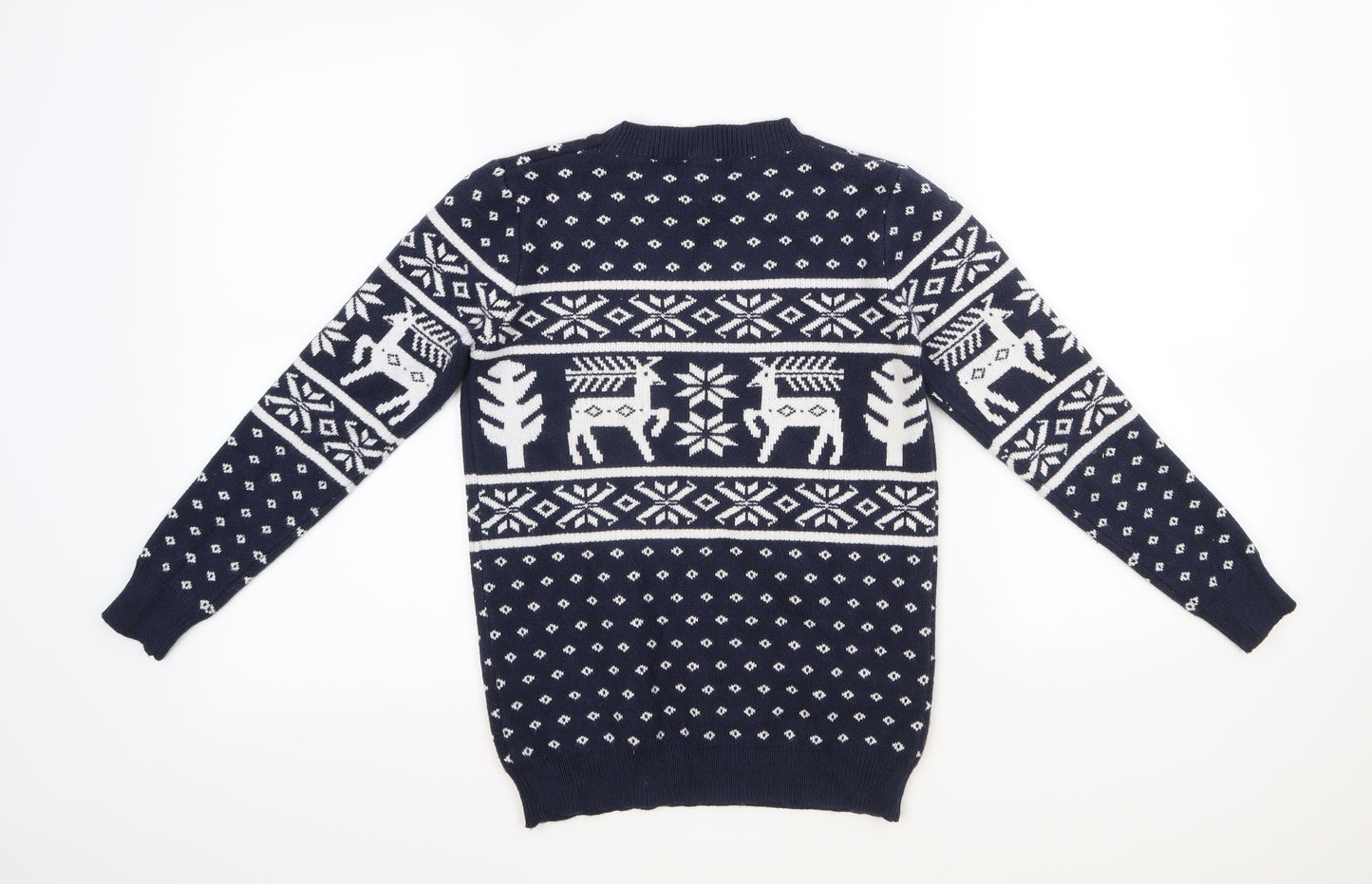 Aibrou Womens Blue  Knit Pullover Jumper Size 12  - chrismas