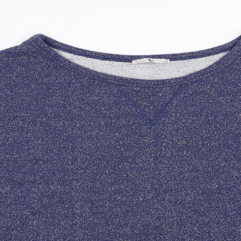 TU Womens Blue   Pullover Sweatshirt Size 18  - Glitter