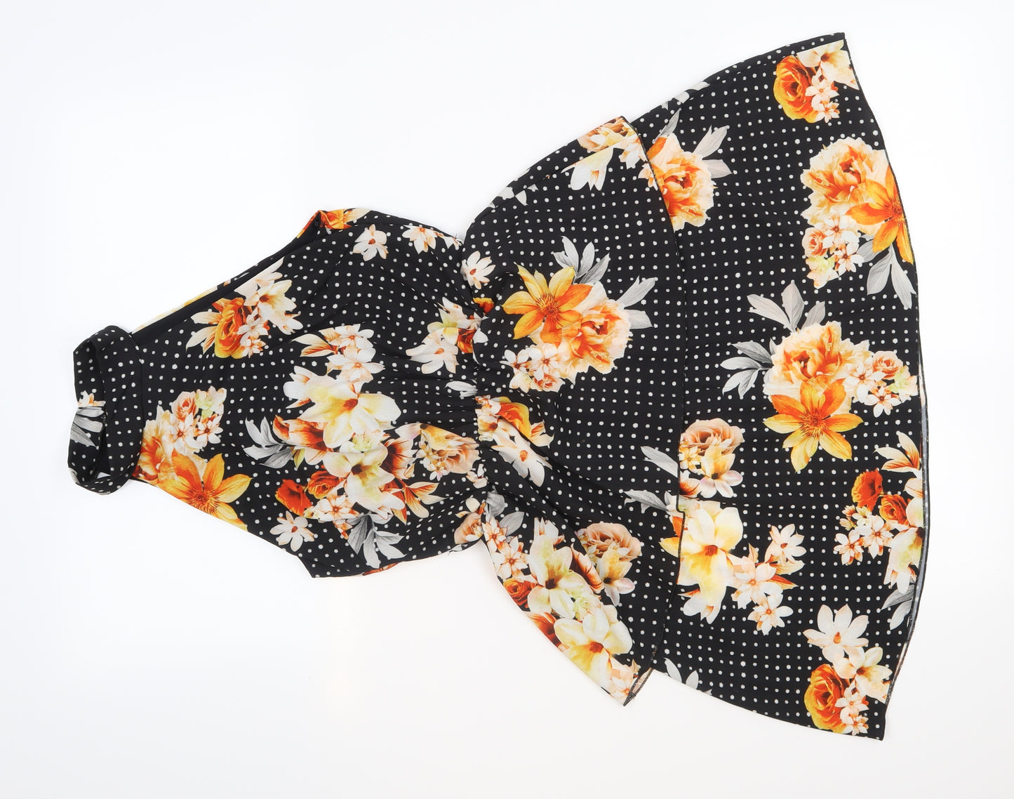 Quiz Womens Black Floral  Fit & Flare  Size 10
