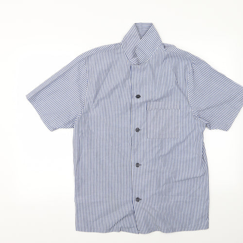George Womens Blue Striped  Basic Button-Up Size 38