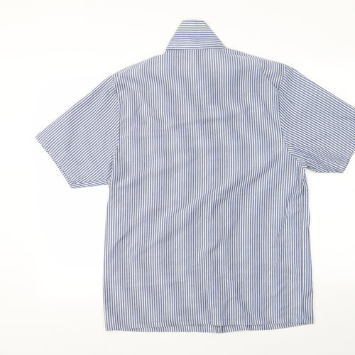George Womens Blue Striped  Basic Button-Up Size 38