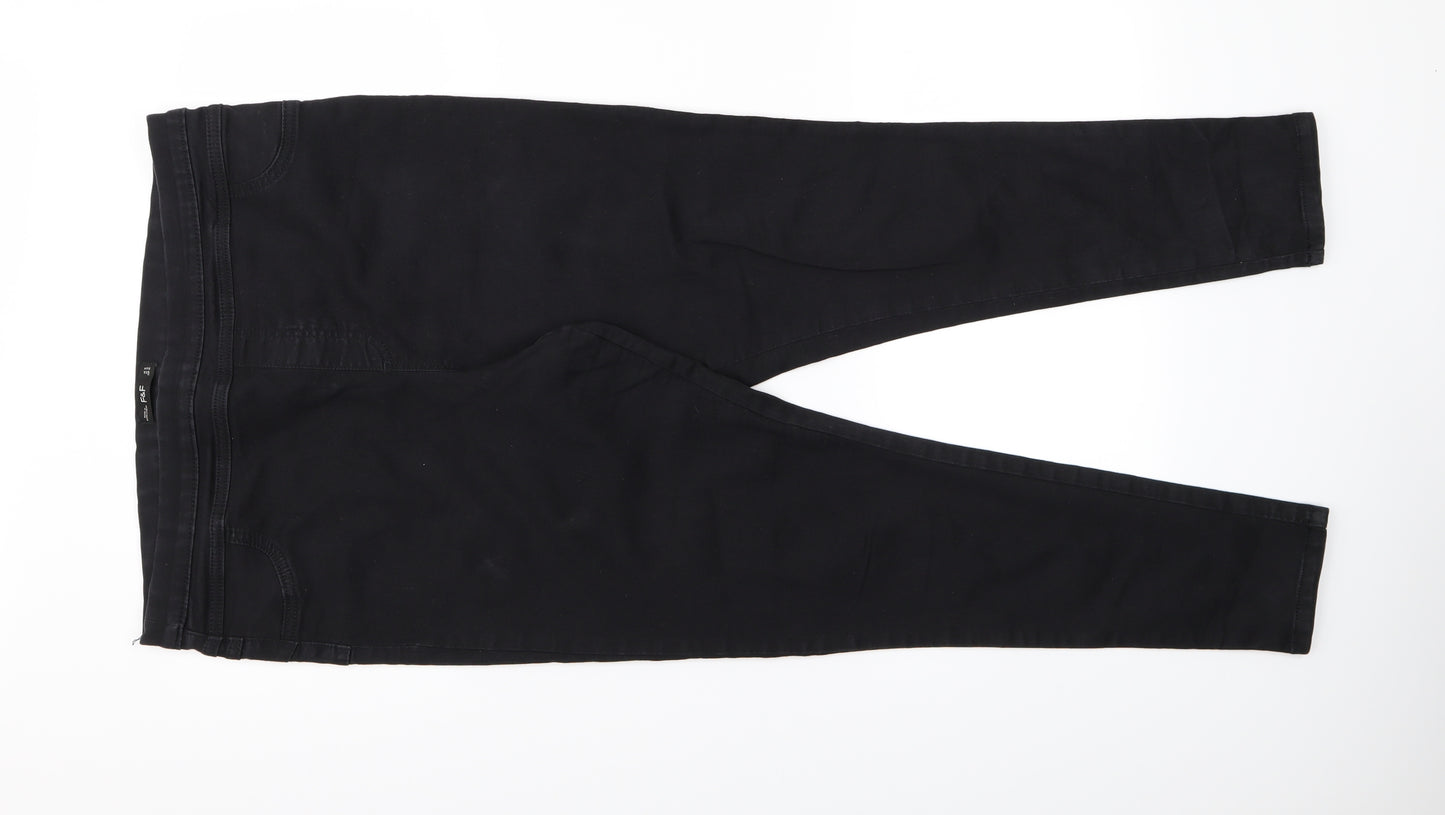 F&F Womens Black   Trousers  Size 18 L25 in