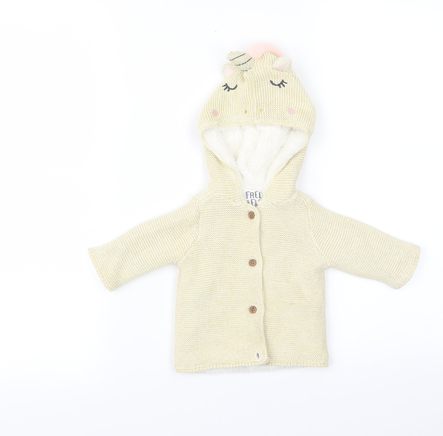 FRED&FLO Baby Beige  Knit Pullover Jumper Size 0-3 Months  - glitter
