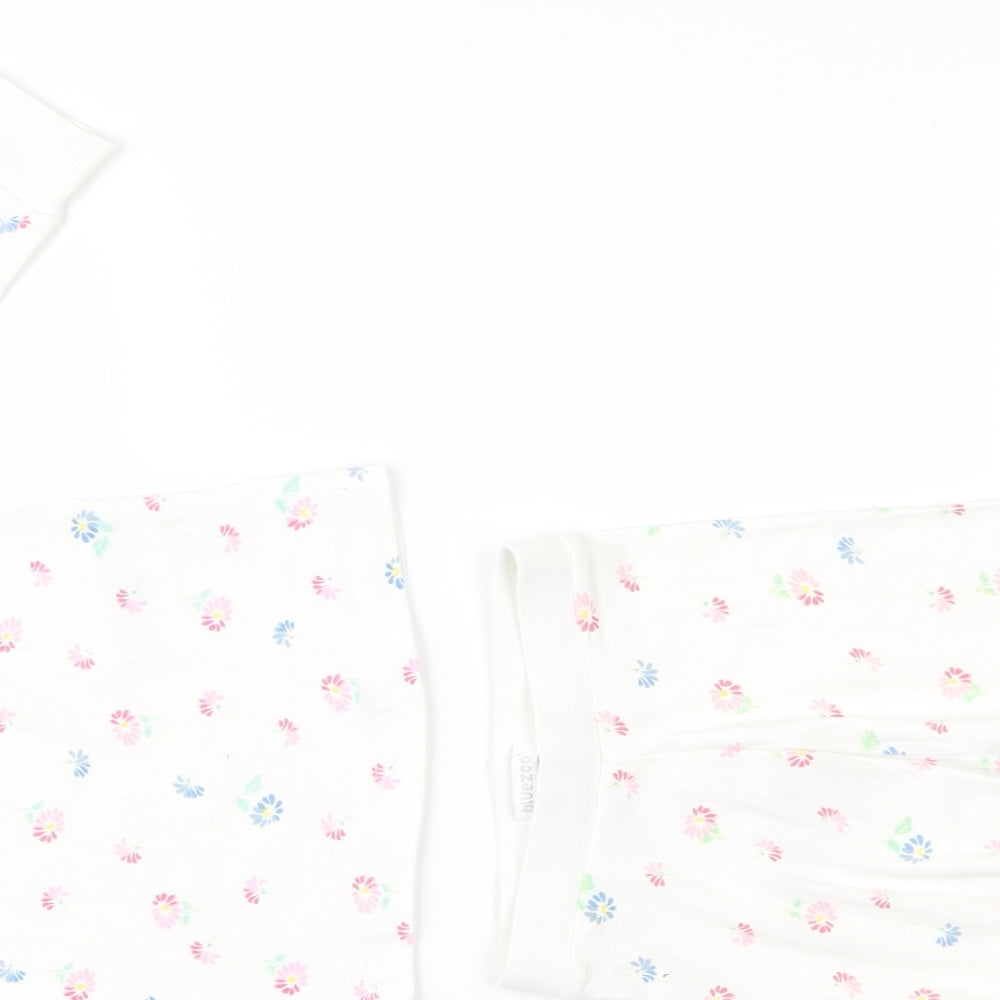 bluezoo Girls White Floral  Cami Pyjama Set Size 3 Years  - flower