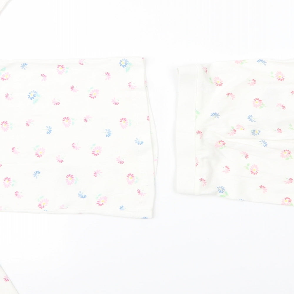 bluezoo Girls White Floral  Cami Pyjama Set Size 3 Years  - flower