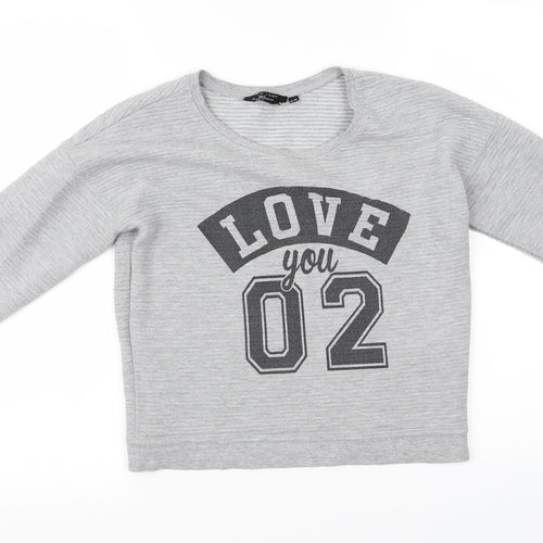 New Look Girls Grey   Pullover Jumper Size 12 Years  - love