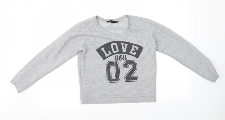 New Look Girls Grey   Pullover Jumper Size 12 Years  - love