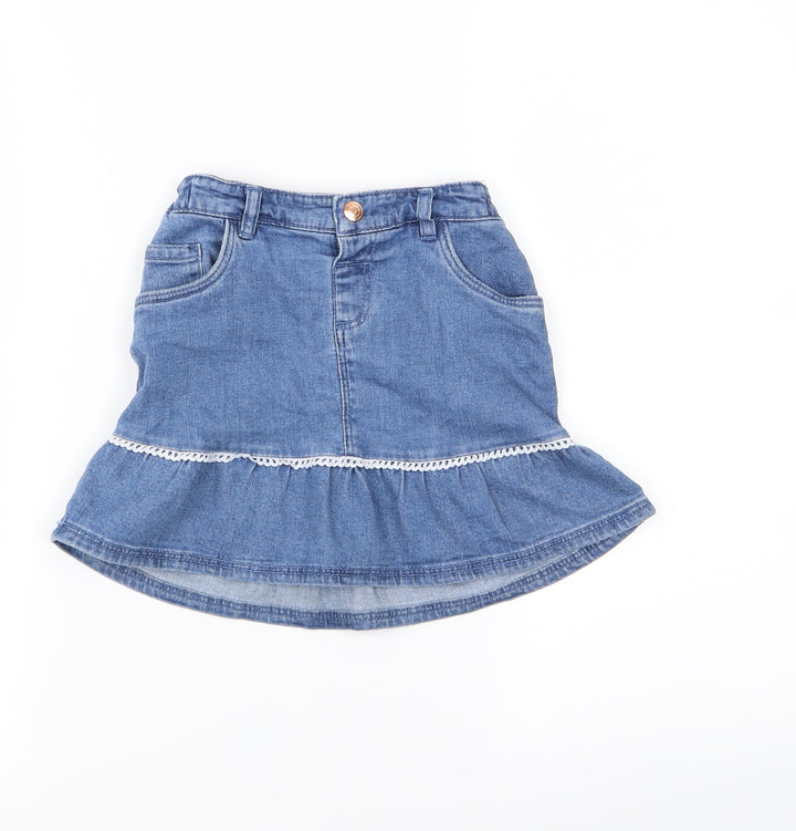 TU Girls Black Denim Swing Skirt Size 3 Years
