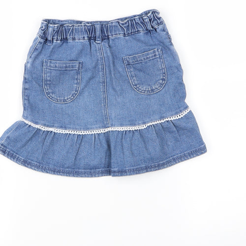 TU Girls Black  Denim Swing Skirt Size 3 Years