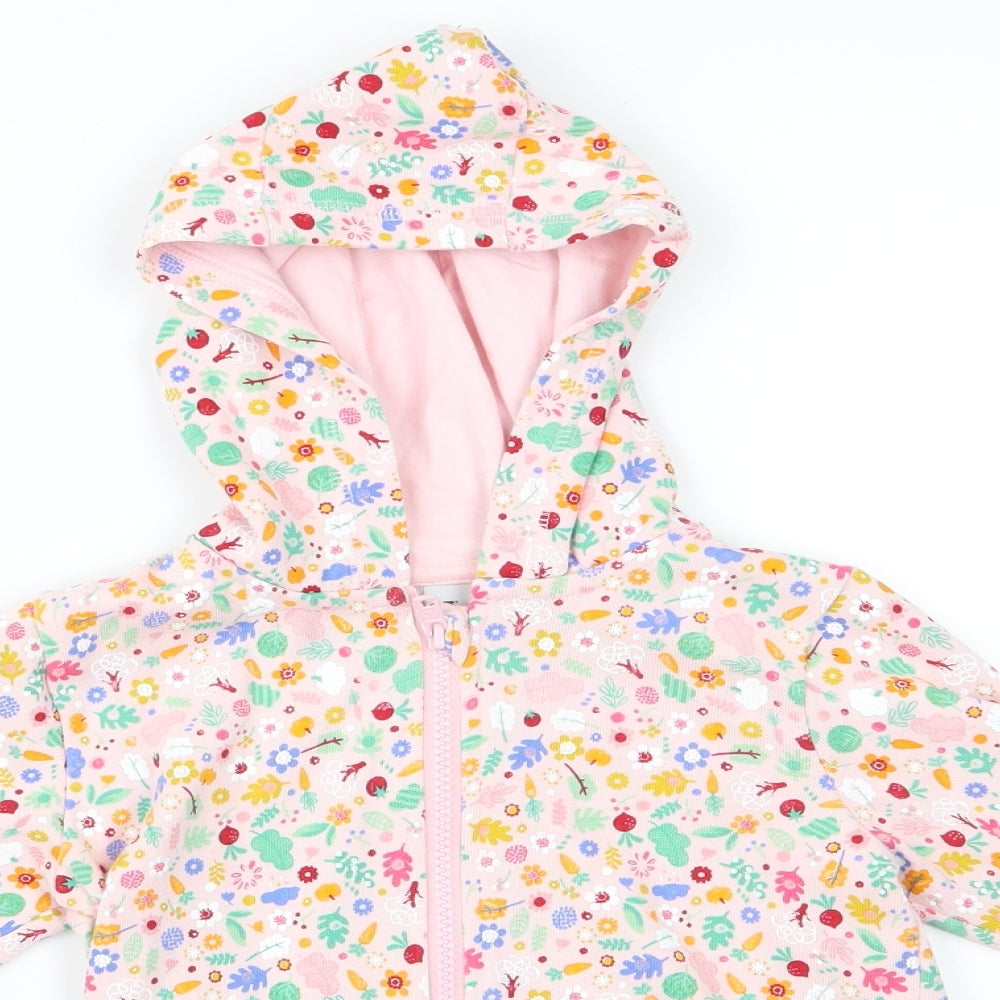 TU Girls Purple Floral  Pullover Hoodie Size 4 Years