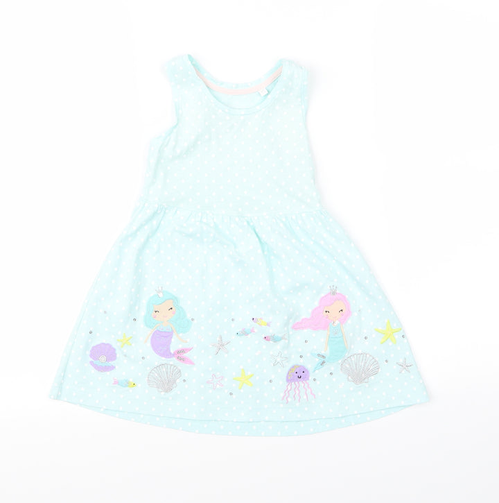 bluezoo Girls Blue Polka Dot Cami Pyjama Top Size 2 Years - mermaid