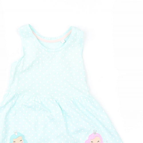 bluezoo Girls Blue Polka Dot  Cami Pyjama Top Size 2 Years  - mermaid