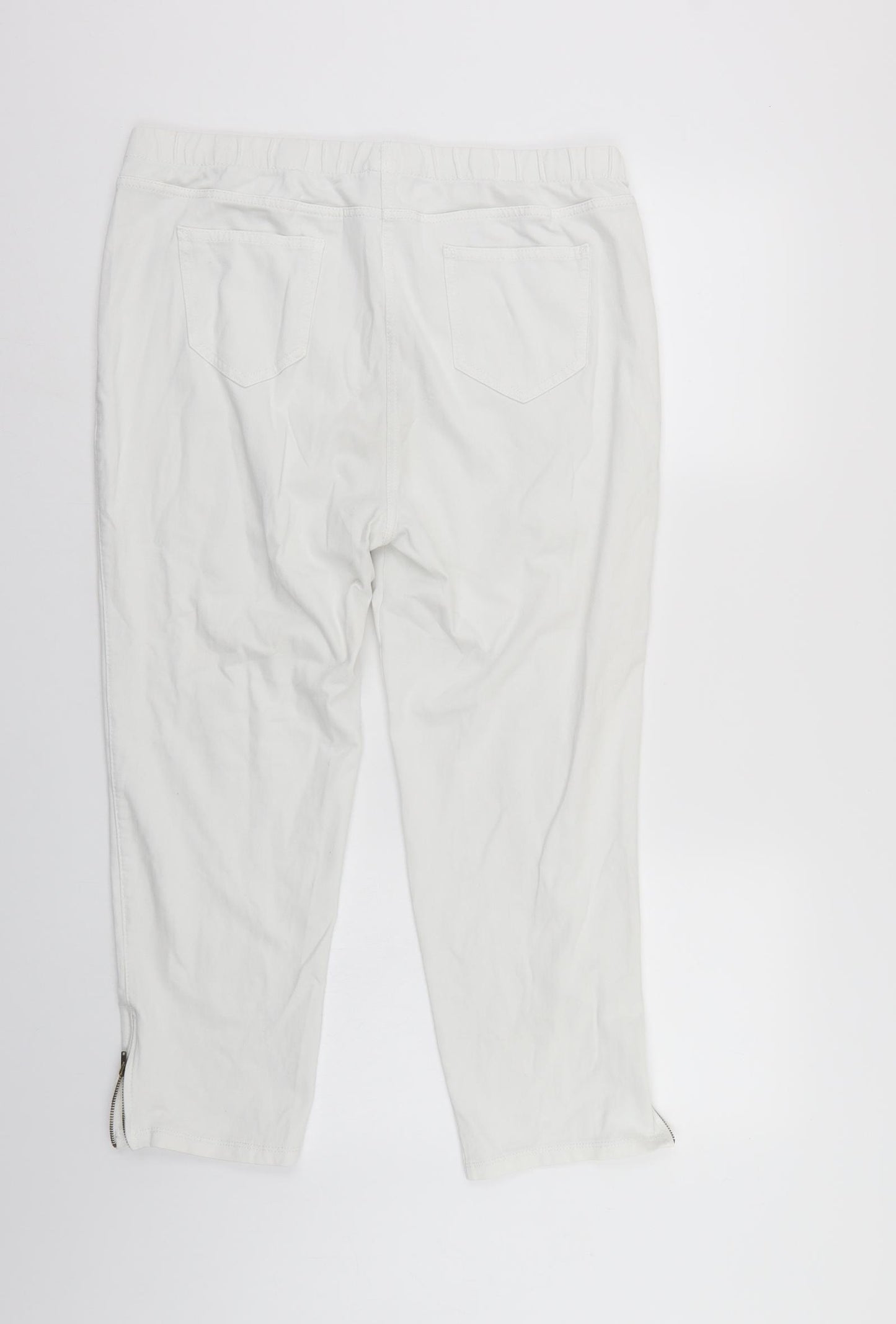 NEXT Womens White  Denim Cropped Leggings Size 18 L23 in