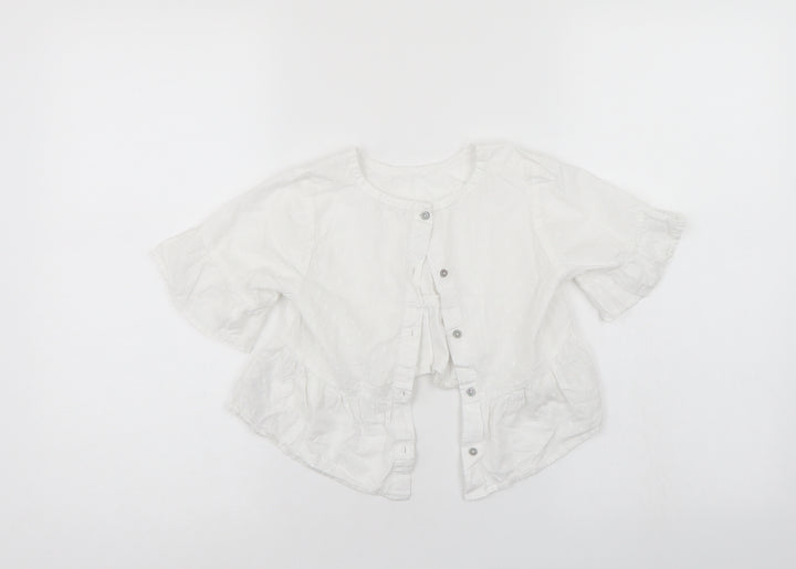 NEXT Girls White   Tunic Blouse Size 7 Years