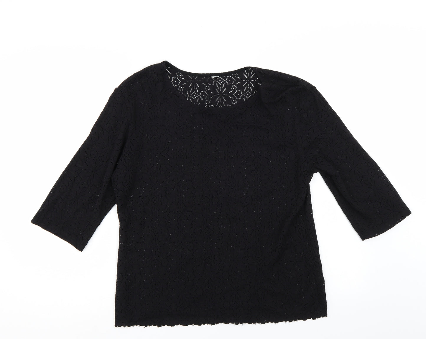 NEXT Womens Black Floral  Basic Blouse Size 10