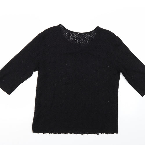 NEXT Womens Black Floral  Basic Blouse Size 10