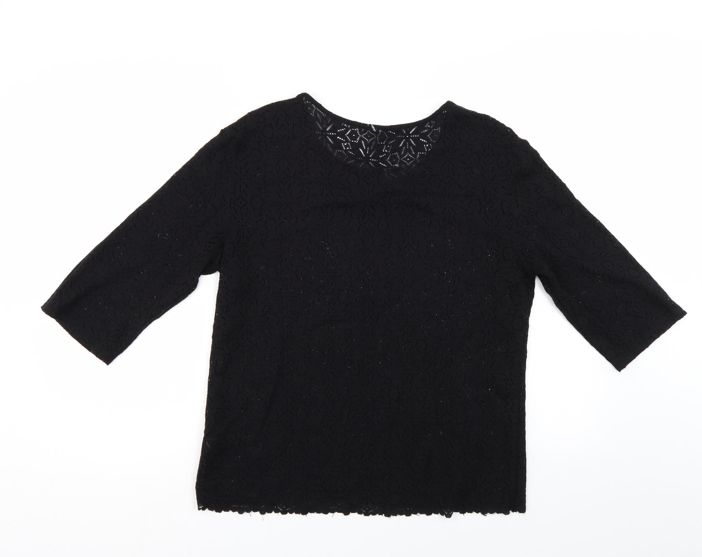 NEXT Womens Black Floral  Basic Blouse Size 10