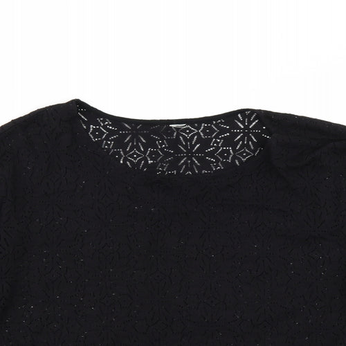 NEXT Womens Black Floral  Basic Blouse Size 10
