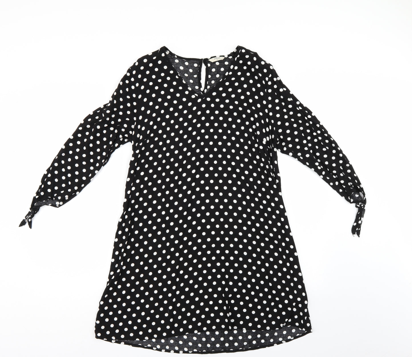 Papaya Womens Black Polka Dot  T-Shirt Dress  Size 12