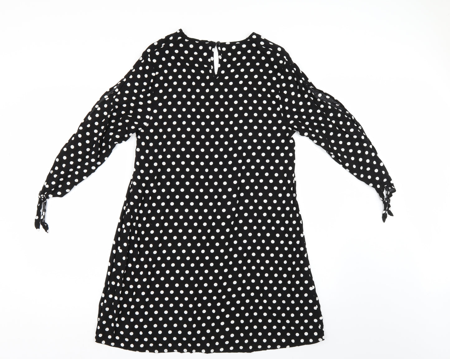Papaya Womens Black Polka Dot  T-Shirt Dress  Size 12