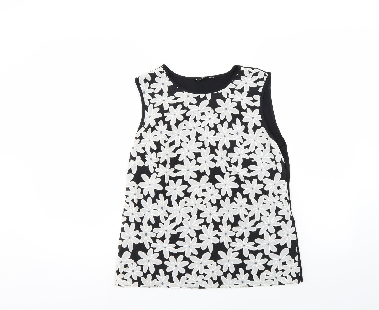 F&F Womens Black Floral  Basic Blouse Size 12