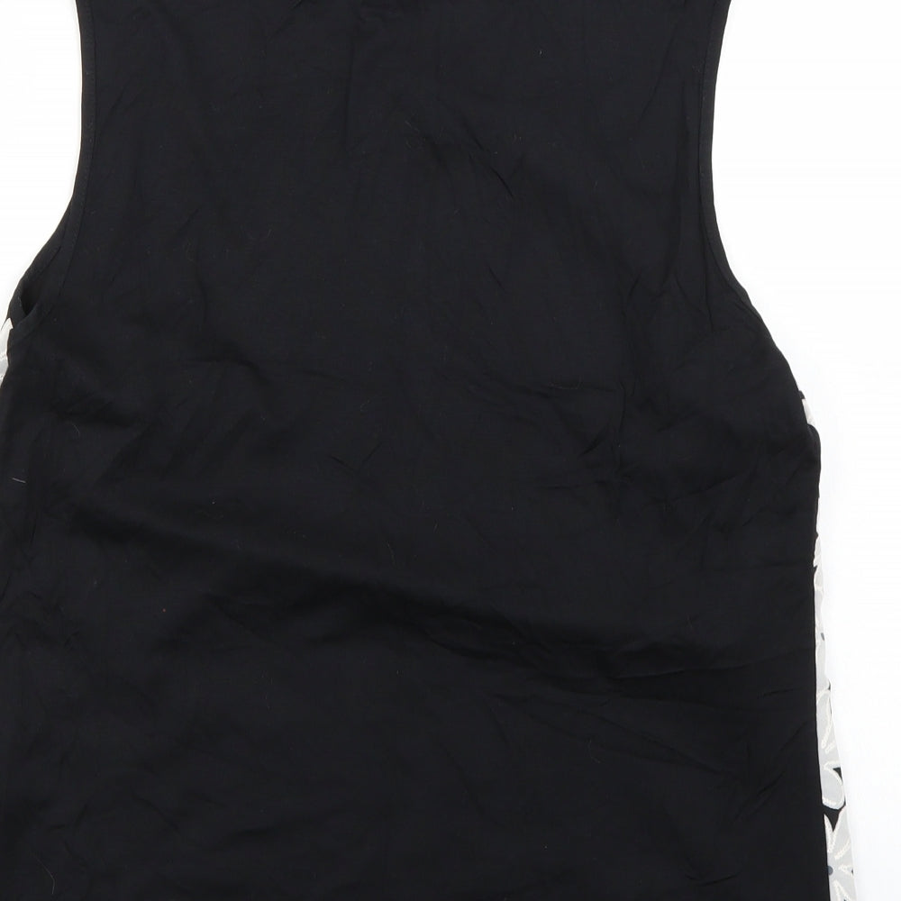 F&F Womens Black Floral  Basic Blouse Size 12