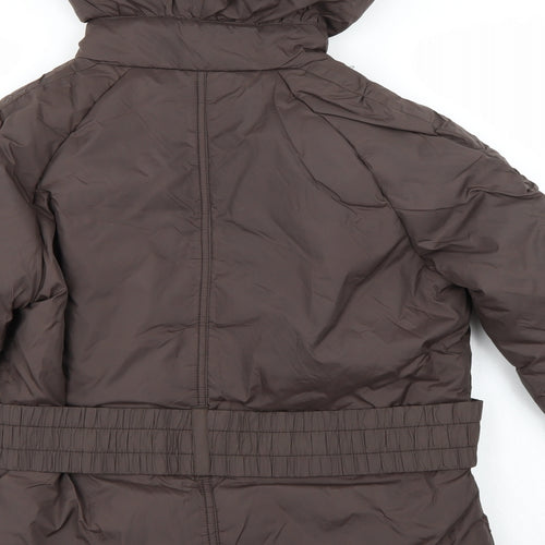 Denim & Co. Womens Brown   Windbreaker Coat Size 10