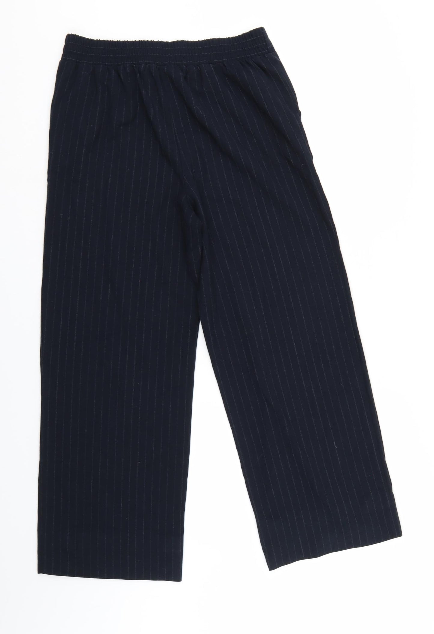 TU Womens Blue Striped  Trousers  Size 10 L26 in - Elastic Waist