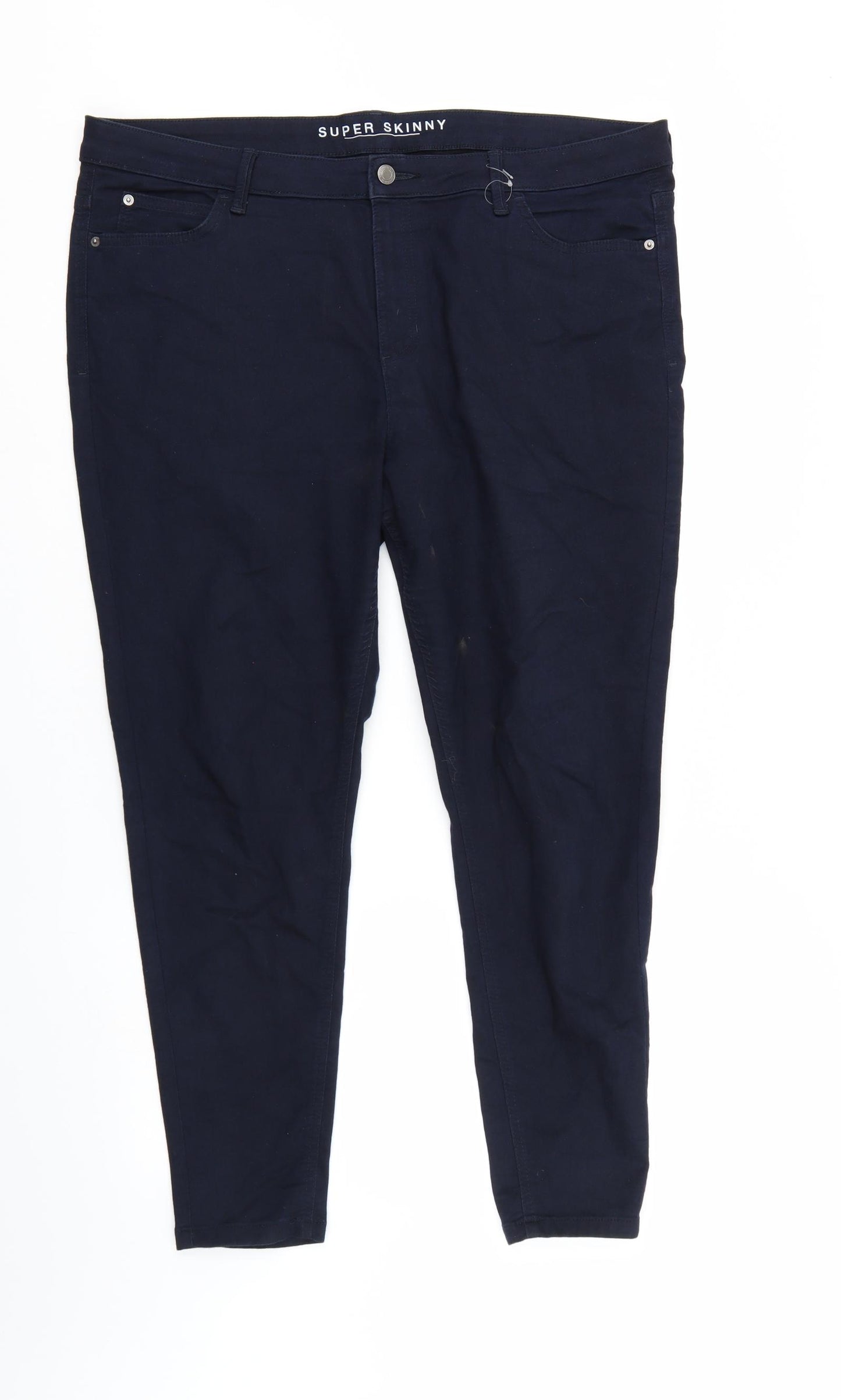 M&S Womens Blue   Trousers  Size 20 L27 in