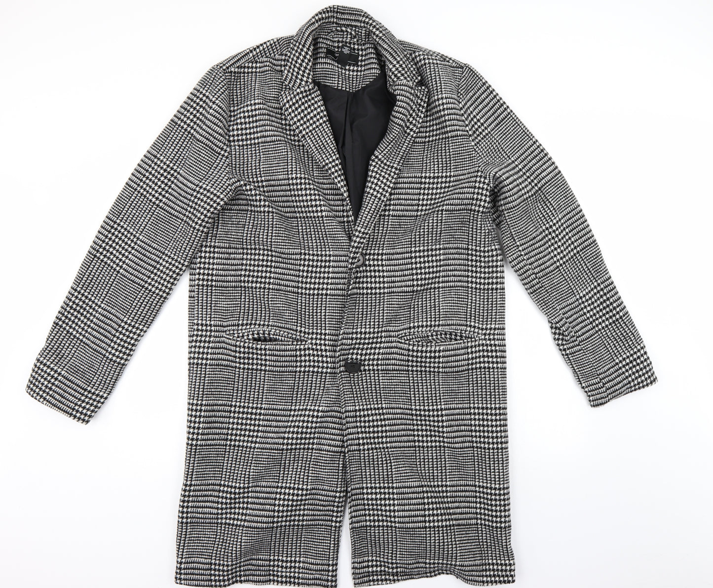 Forever 21 Men Mens Grey Herringbone  Overcoat Coat Size S