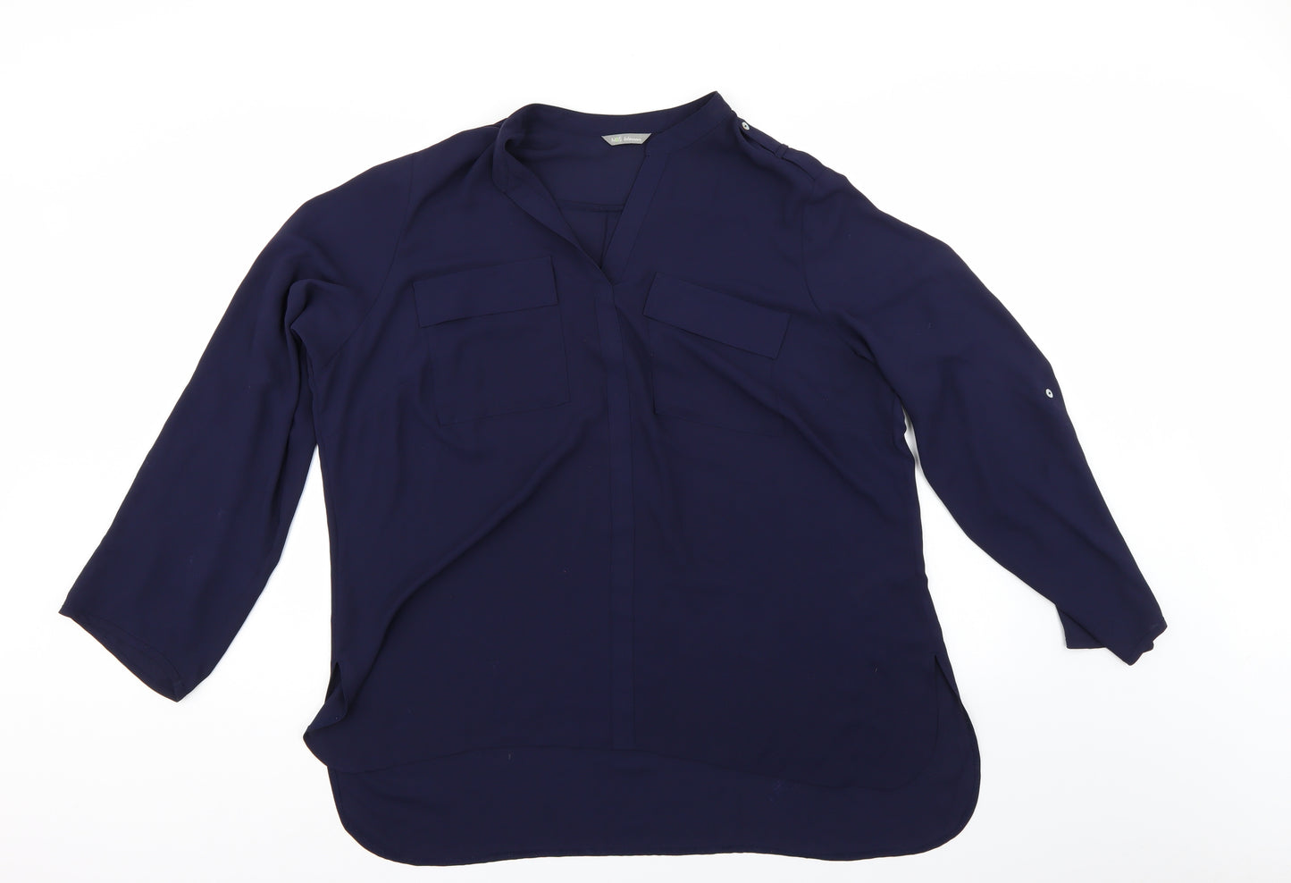M&S Womens Blue   Basic Button-Up Size 20