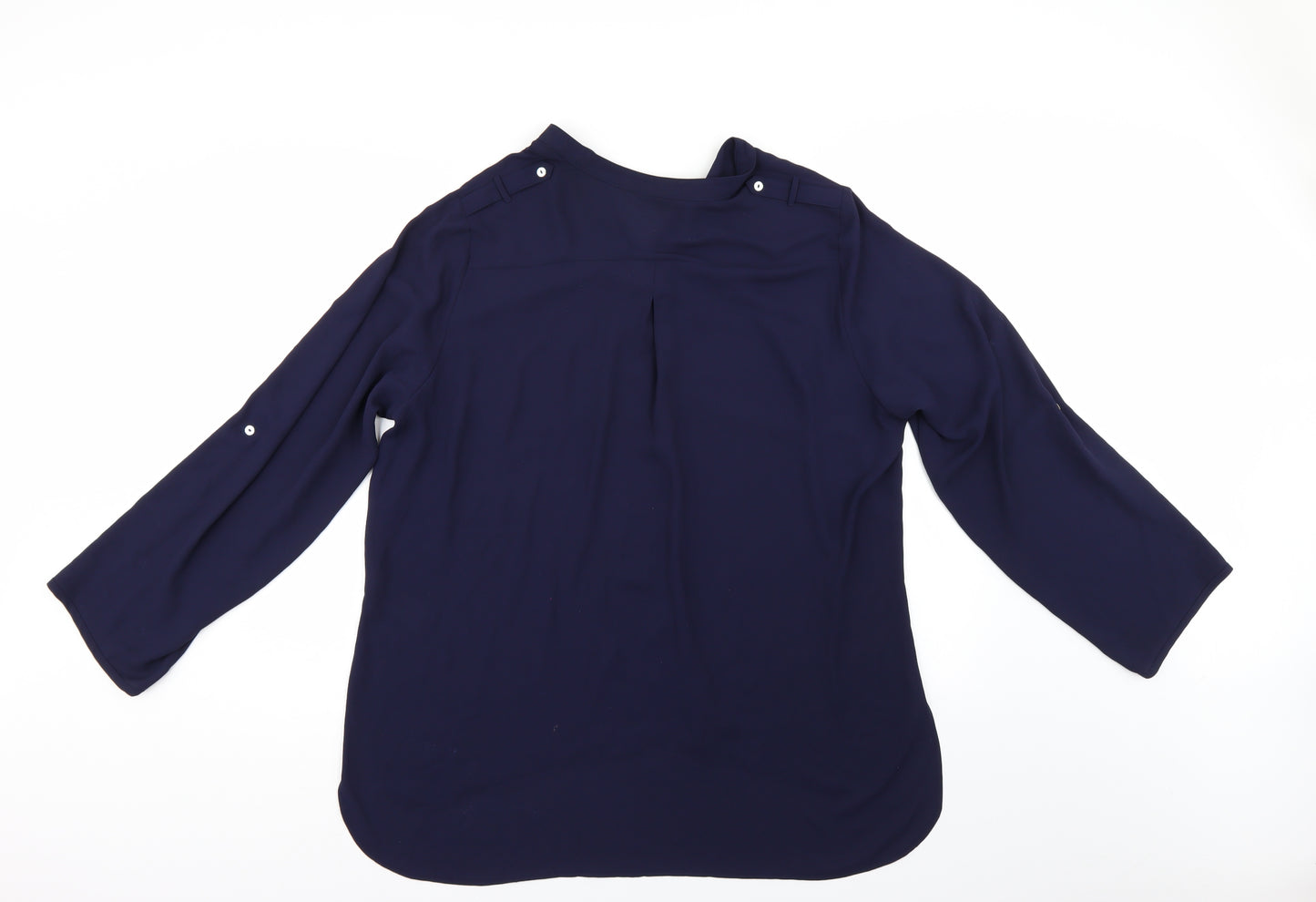 M&S Womens Blue   Basic Button-Up Size 20