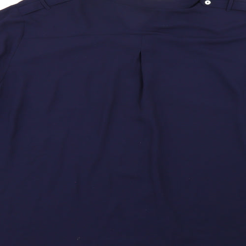 M&S Womens Blue   Basic Button-Up Size 20