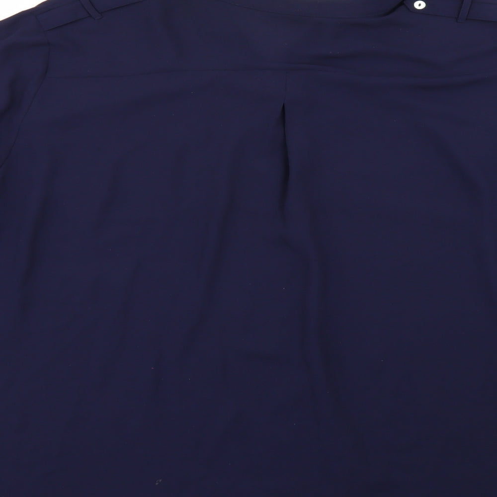 M&S Womens Blue   Basic Button-Up Size 20