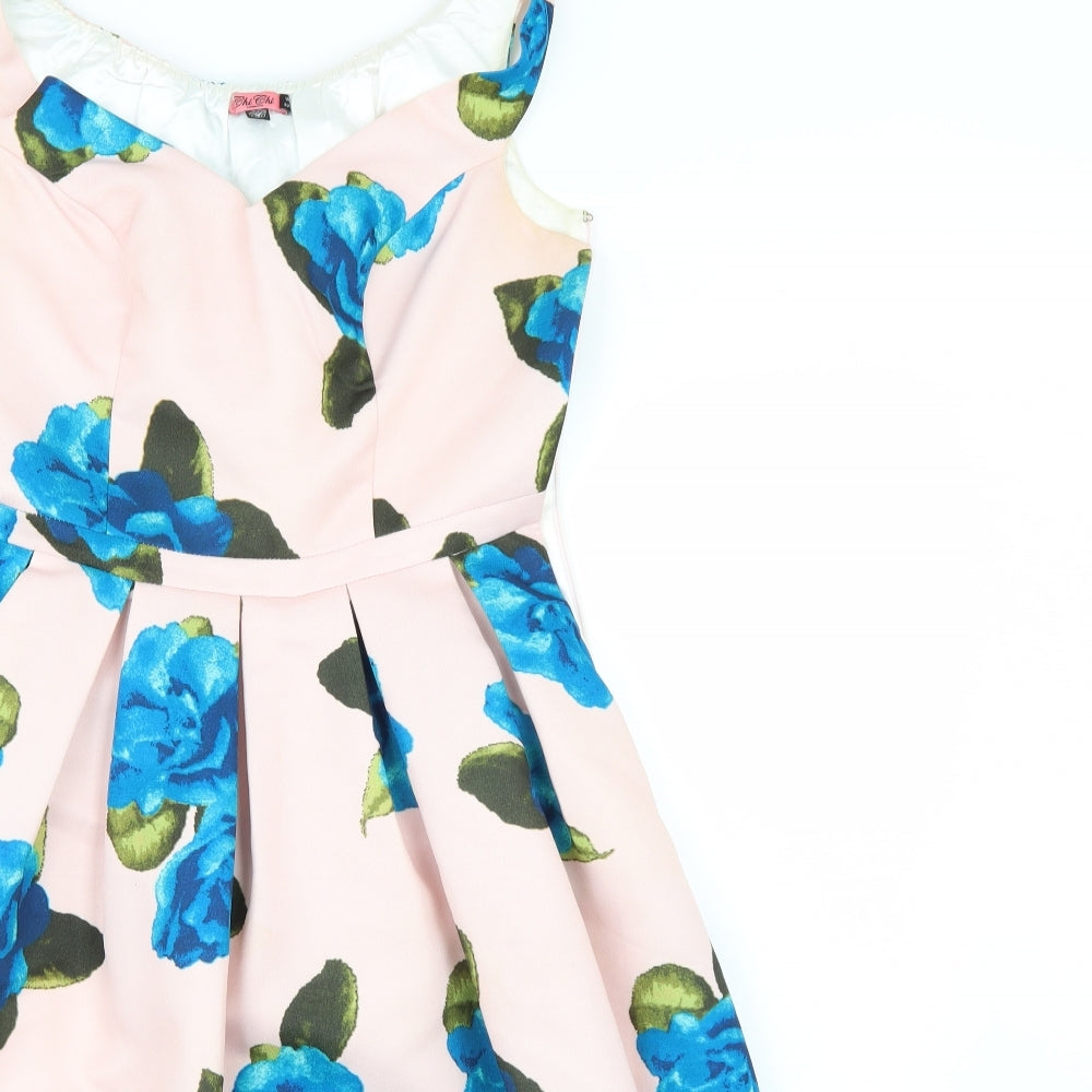 Chi Chi Womens Multicoloured Floral  Tank Dress  Size 10